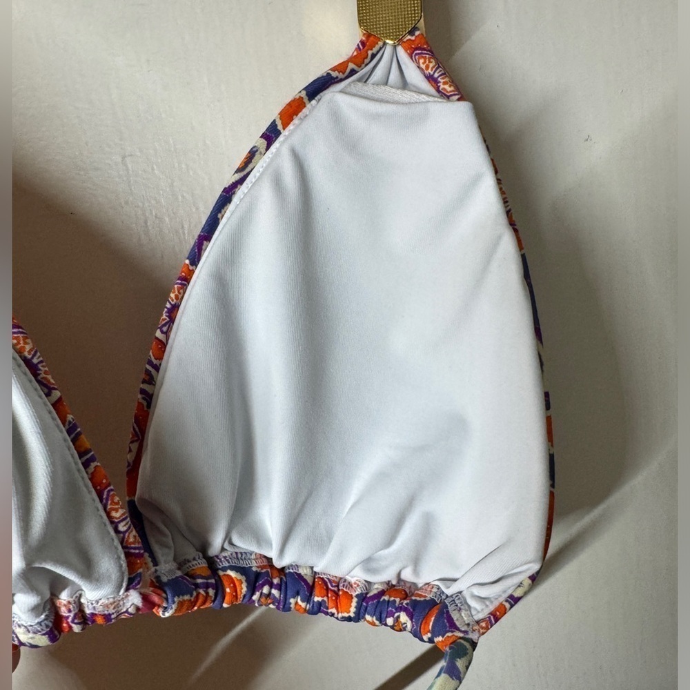 OndadeMar Orange & Purple Patterned Triangle Bikini Top - Picture 12 of 15